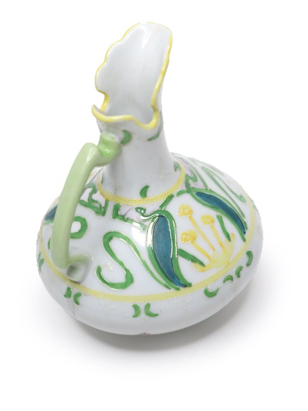 Vintage Hand Painted Nippon Porcelain Pitcher Floral Art Nouveau Style Gold Trim - Picture 6 of 8